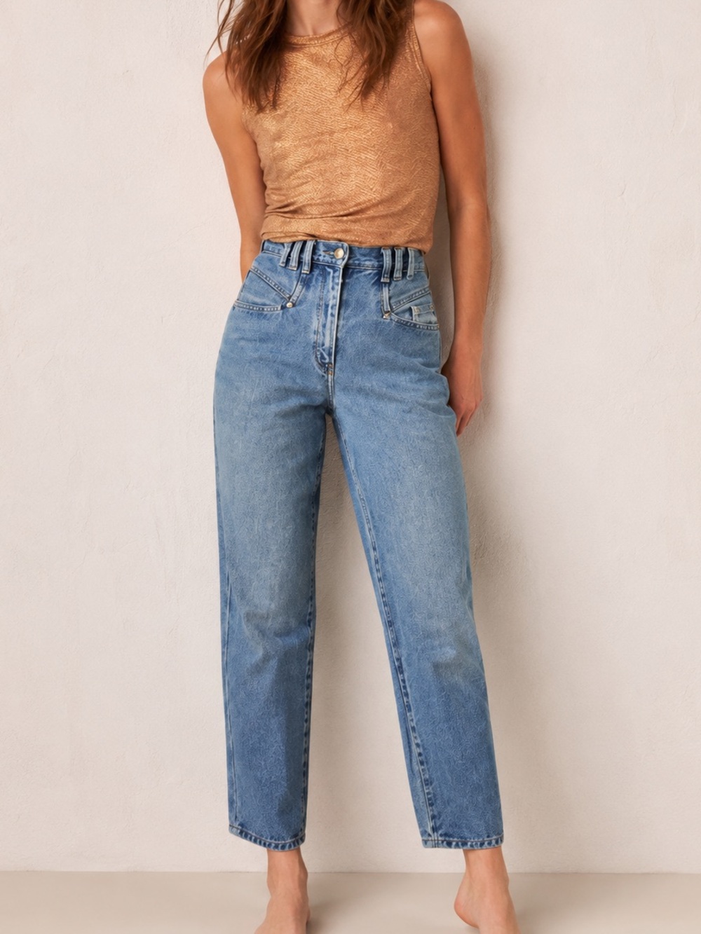 Vintage 1990s Faded Glory High Waist Tapered Ankle Wedgie Jeans Y2K